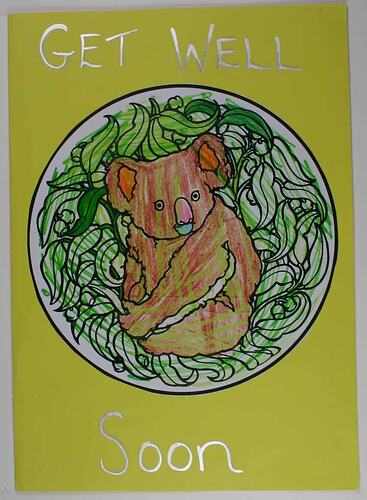 Get well card with picture of Koala.