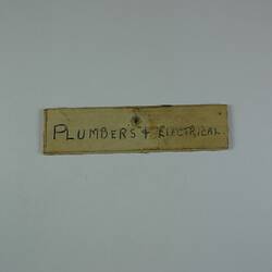 Notice - Plumbers & Electrical, Newmarket Saleyards, Newmarket, pre 1987