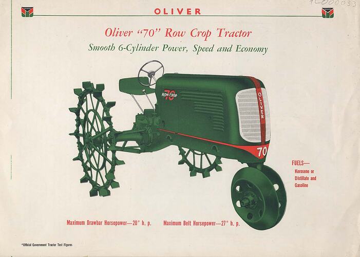 Oliver 70 Row Crop Tractor