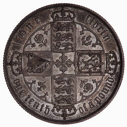 Coin - Florin, Queen Victoria, Great Britain, 1874 (Reverse)