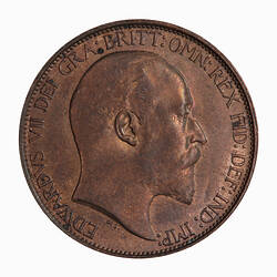 Coin - Halfpenny, Edward VII, Great Britain, 1906 (Obverse)