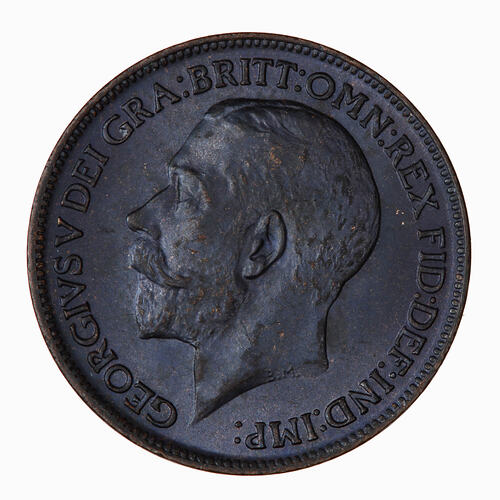 Coin - Farthing, George V, Great Britain, 1911 (Obverse)