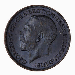 Coin - Farthing, George V, Great Britain, 1911 (Obverse)
