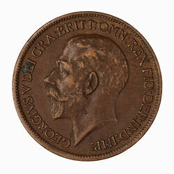 Coin - Halfpenny, George V, Great Britain, 1920 (Obverse)
