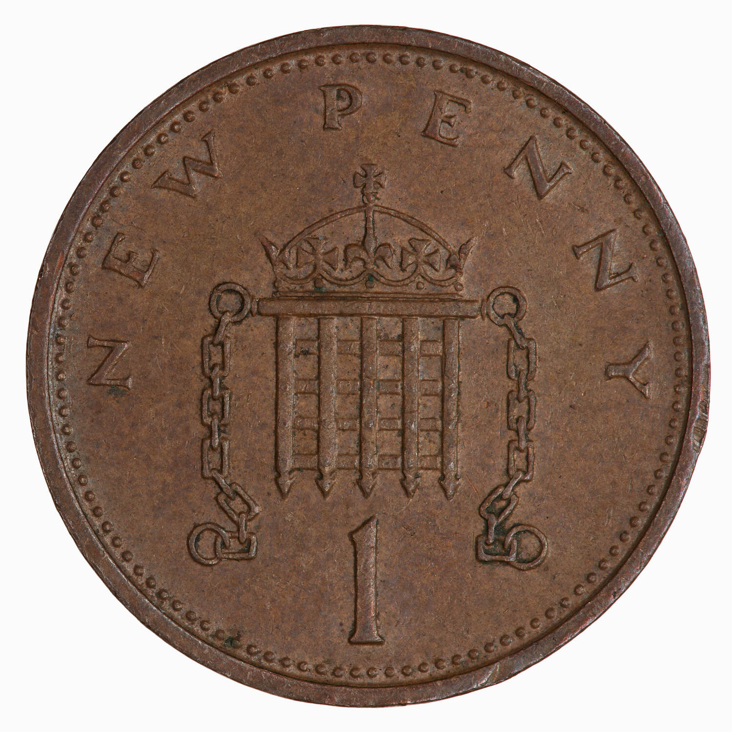 Coin - 1 New Penny, Elizabeth II, Great Britain, 1976