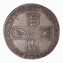 Coin - Halfcrown, William III, Great Britain, 1697 (Reverse)