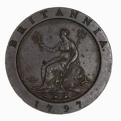 Coin - Twopence, George III, Great Britain, 1797 (Reverse)