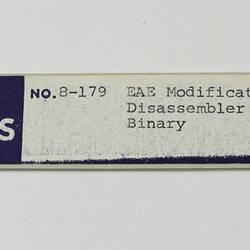 Paper Tape - DECUS, '8-179 EAE Modifications for Binary Disassembler with Symbols, Binary', circa 1968