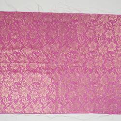 Fabric Remnant - Nylon Brocade, Pink, circa 1955-1965