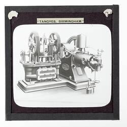 Lantern Slide - Tangyes Ltd, AA Type Oil Engine & Gear-Driven Vertical Plunger Pump, circa 1909
