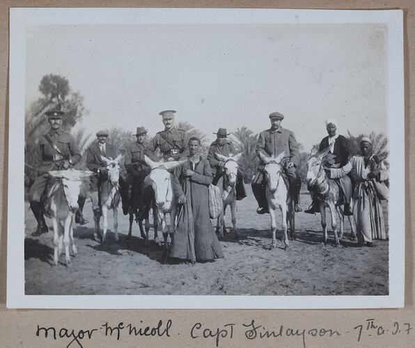 'Major McNicoll, Capt. Finlayson', Egypt, Captain Edward Albert McKenna, World War I, 1914-19