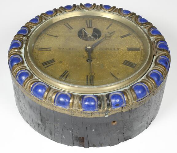 Wall Clock with Round Carved Case