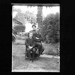 Glass Negative - Kate Beckett with Sons George & Lawrence, South Yarra, Victoria, Jan 1906