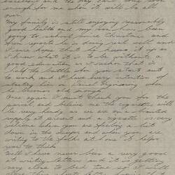 Single page on with black handwritten text on lined paper, with fold lines on page.
