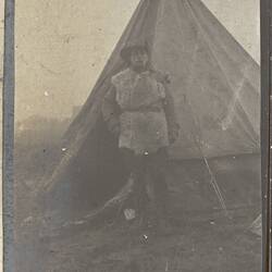 Photograph - Soldier & Tent, Somme, France, Sergeant John Lord, World War I, 1916