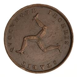 Coin - 1/2 Penny, Isle of Man, 1839