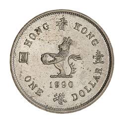 Coin - 1 Dollar, Hong Kong, 1990