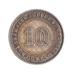 Coin - 10 Cents, Straits Settlements, 1890