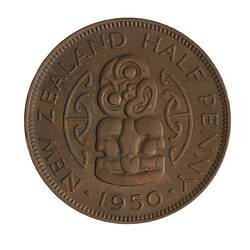 Coin - 1/2 Penny, New Zealand, 1950