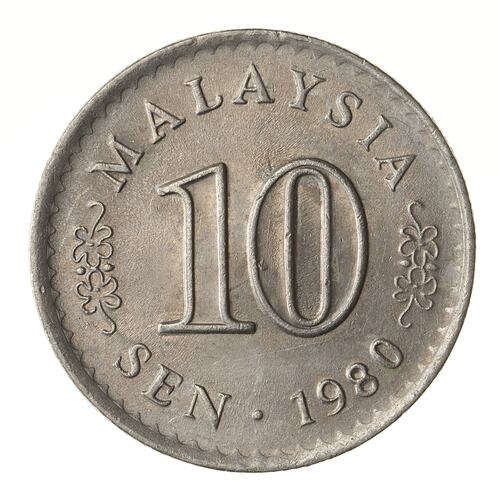 Coin - 10 Sen, Malaysia, 1980