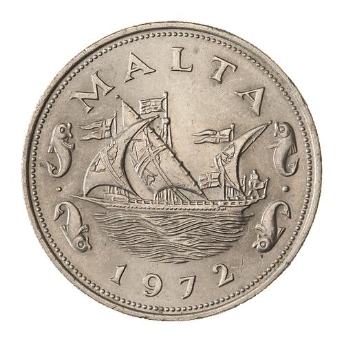 Coin - 10 Cents, Malta, 1972