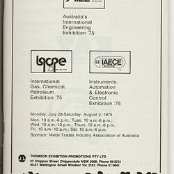 Catalogue - AIEE '75, Melbourne, Jul-Aug 1975