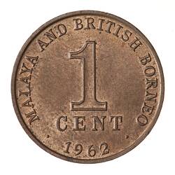 Coin - 1 Cent, Malaya & British Borneo, 1962