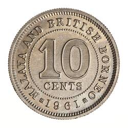 Coin - 10 Cents, Malaya & British Borneo, 1961