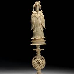 Chess piece component, from Chess Set, Carved Ivory, Chinese, circa 1880