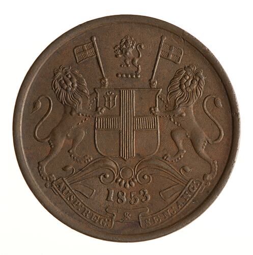 Coin - 1/2 Pice, East India Company, India, 1853