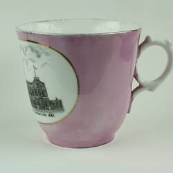 Cup - Adelaide Jubilee International Exhibition, Transfer Printed, 1887