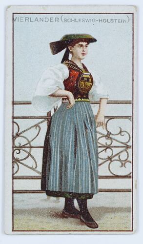 Card - National Costume, Vierlander (Schleswig-Holstein) Female, circa 1900