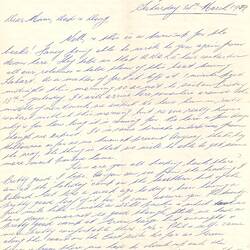 Letter - From Ian Black to Family During Expedition to Macquarie Island, 14 Mar 1959