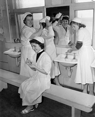 Swallow & Ariell Ltd, Four Women in Bathroom, Port Melbourne, Victoria, 1958