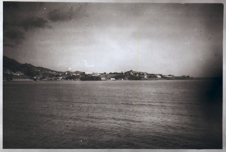 Negative - MV Fairsea, View of Coast, 1957