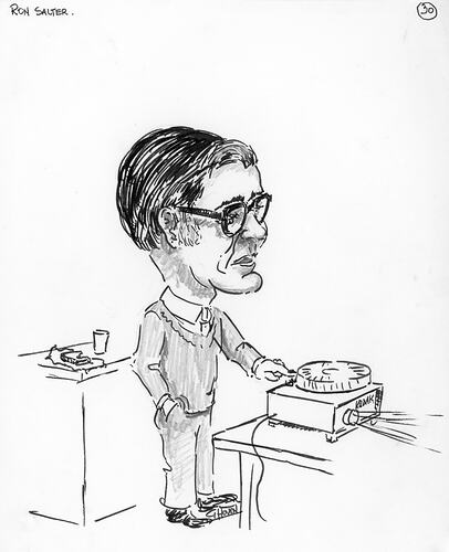 Caricature - George Hoven, No.30, 'Ron Salter', Kodak Australasia Pty Ltd, 1974