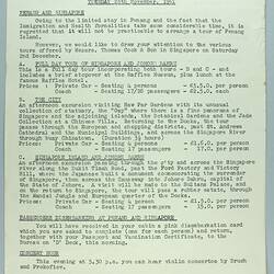 Information Sheet - P&O SS Stratheden, 'Today's Events', Bay of Bengal, 28 Nov 1961