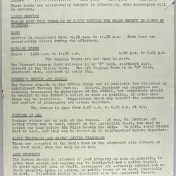 Notice - General Information for Passengers, SS 'Stratheden', Nov-Dec 1961