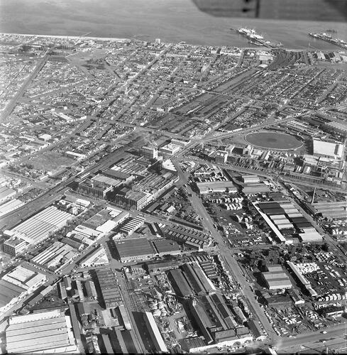 Negative - Aerial View of Port Melbourne, circa 1955-1960