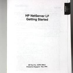 Manual - HP, Getting Started, Netserver LF, 1994