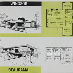 Detail of floor plan and finished look for houses.