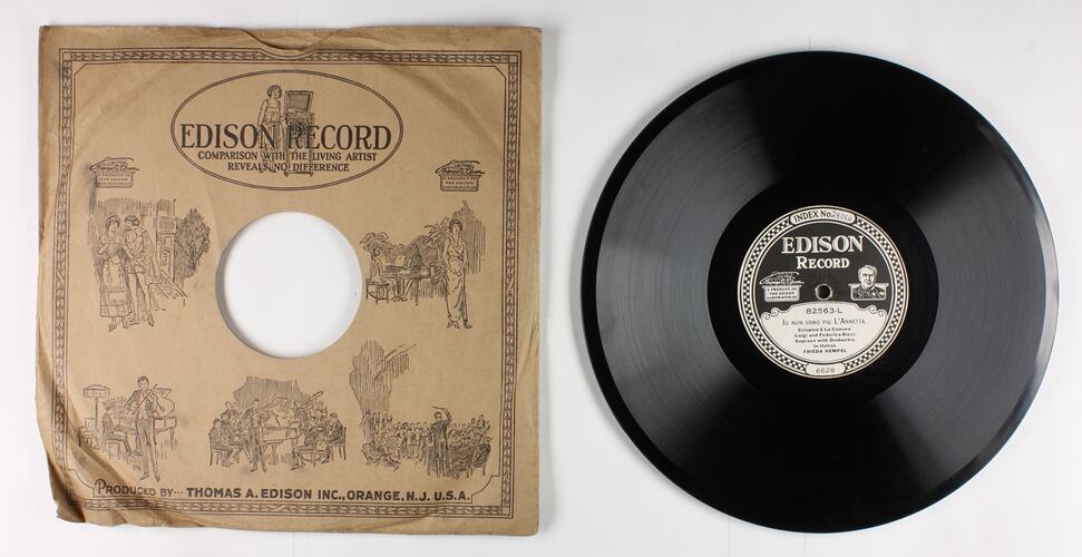 Disc Recording - Edison, Double-Sided, 'Io Non Sono Piu L'Annetta' and 'Solo, Profugo', 1919-1929