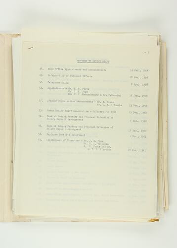 Archive File - Kodak Archive, Series 8, 'Administration & Legal', File 3, 'Notices to Office Staff', Melbourne, 1941 - 1963