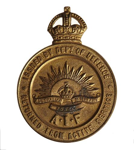 WWI Badge - Returned from Active Service, Australia, 1914-1919