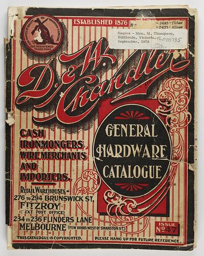 Decorative front cover with kangaroo image top left