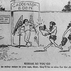 Glass Negative - 'Kodak As You Go' Cartoon, Judge, USA, circa 1940s