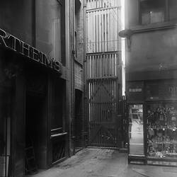 Glass Negative - Kodak Australasia Pty Ltd, Back of 252 Collins St from Howey Place, Melbourne, 26 Aug 1934