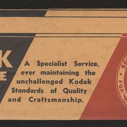 Negative Envelope - Kodak Australasia Pty Ltd, 'Kodak Miniature Camera Service', circa 1940s
