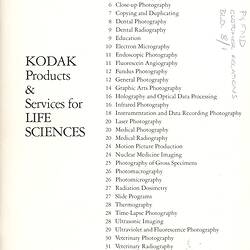 Catalogue - Eastman Kodak, 'Kodak Products & Services for Life Sciences', 1978