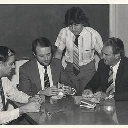 Photograph - Staff Looking at New Kodak Packaging for a Taiwan Order, Coburg, 1982